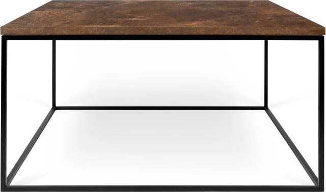 Hnědý konferenční stolek s černými nohami TemaHome Gleam