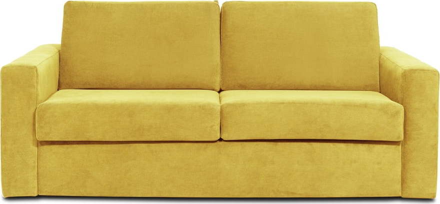 Hořčicově žlutá manšestrová rozkládací pohovka Scandic Elbeko Scandic