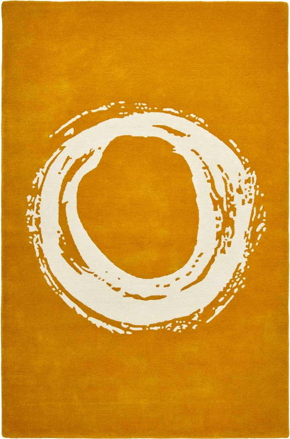 Hořčicově žlutý vlněný koberec Think Rugs Elements Circle