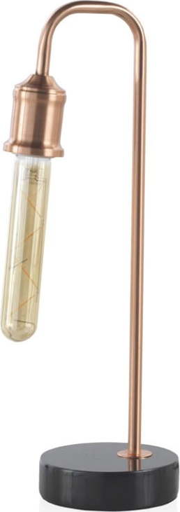 Kovová stolní lampa v měděné barvě s mramorovým podstavcem Geese