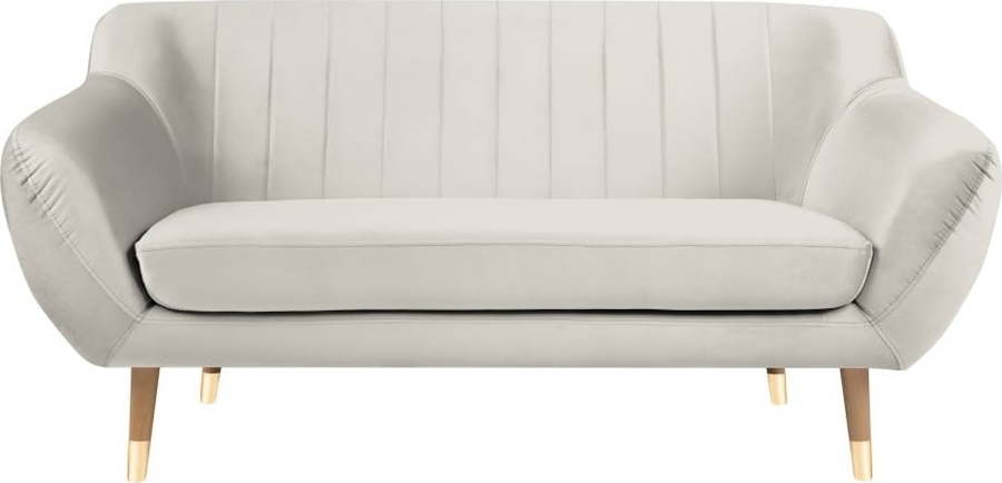 Krémová sametová pohovka Mazzini Sofas Benito