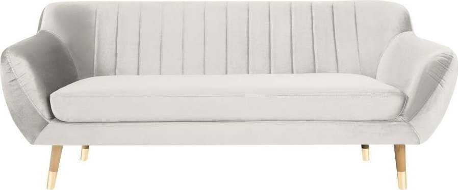 Krémová sametová pohovka Mazzini Sofas Benito