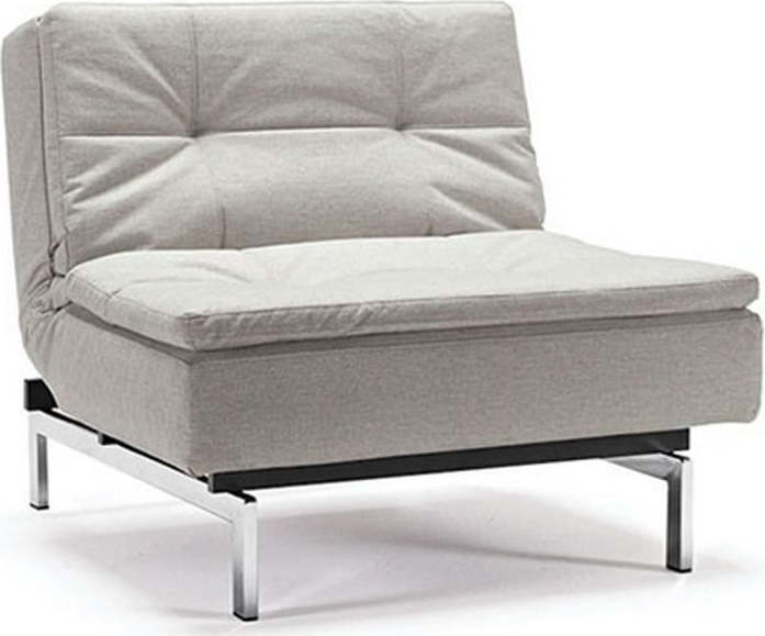 Krémové rozkládací křeslo s kovovou podnoží Innovation Dublexo Mixed Dance Natural Innovation