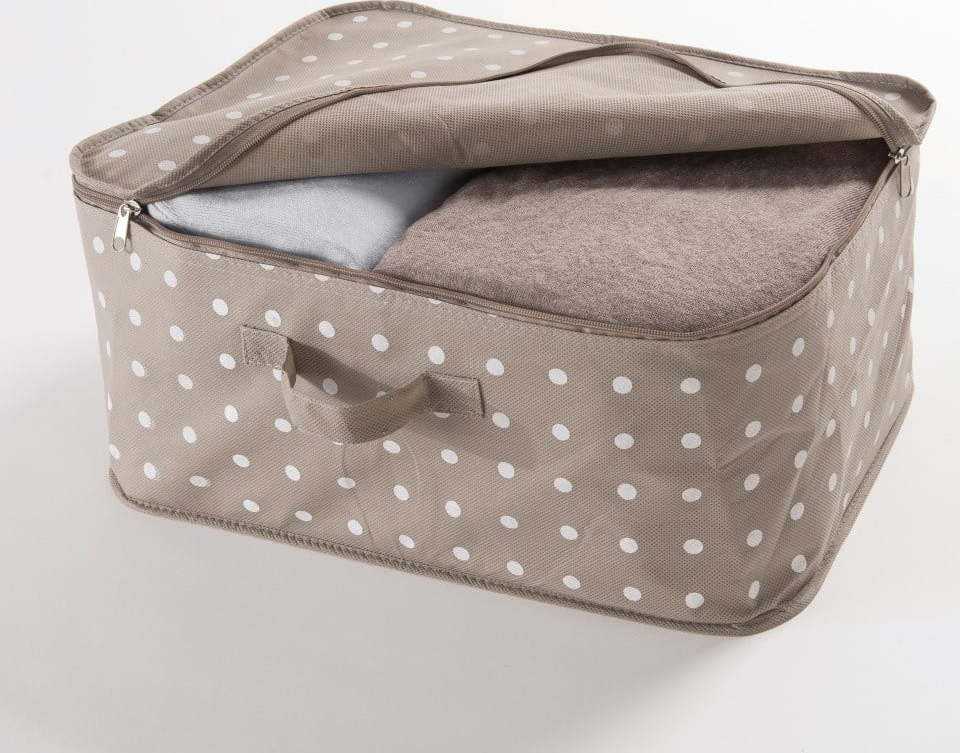 Malý béžový box na uložení oblečení Compactor Dots Compactor