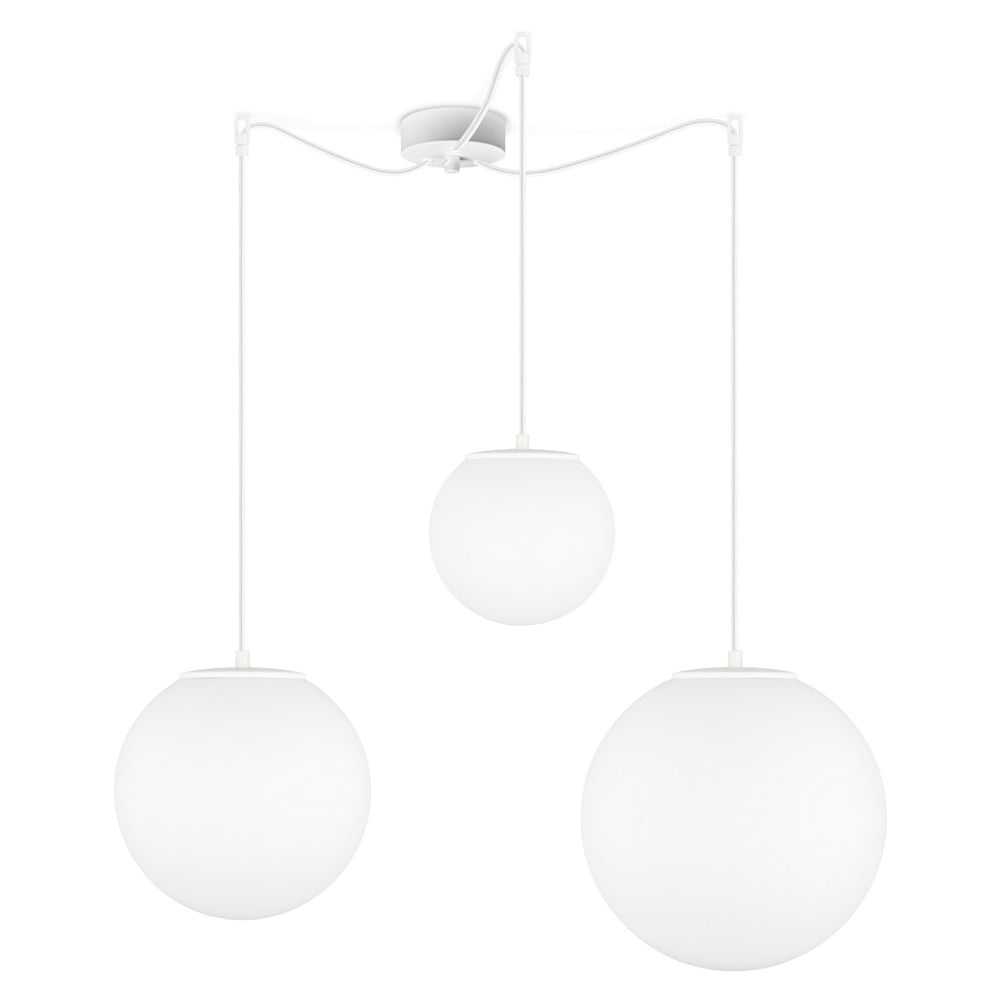 Matně bílé tříramenné závěsné svítidlo Sotto Luce Tsuki Sotto Luce