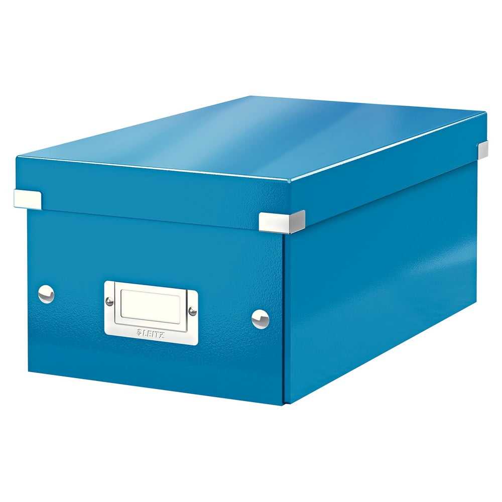 Modrá úložná krabice s víkem Leitz DVD Disc