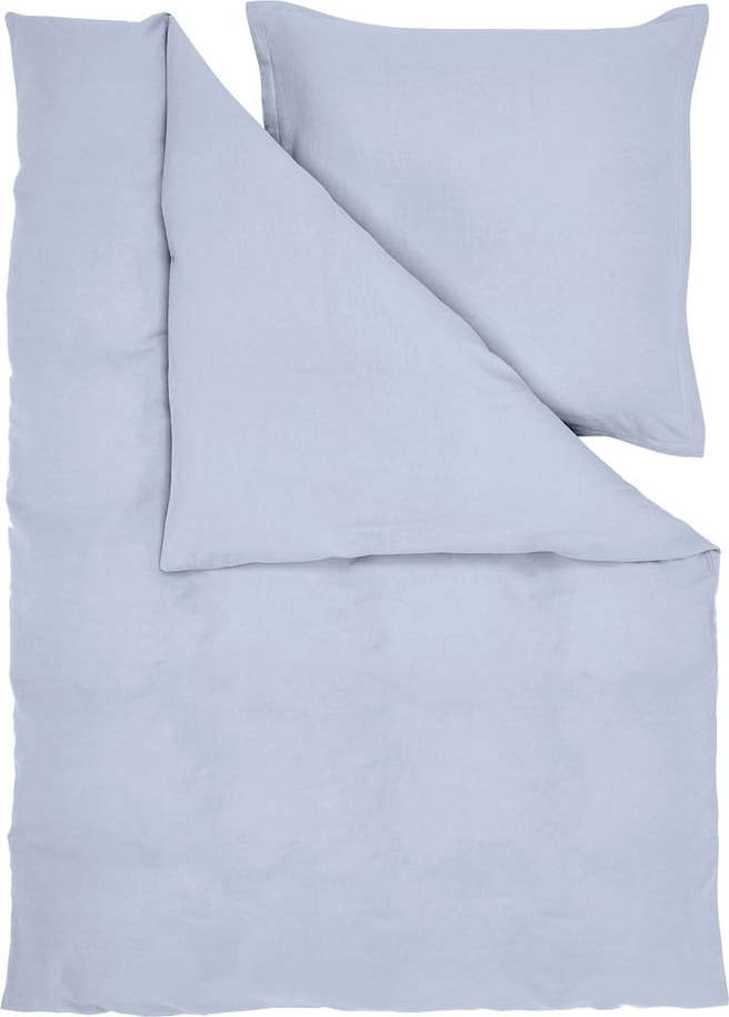 Modré lněné povlečení na jednolůžko Westwing Collection Nature