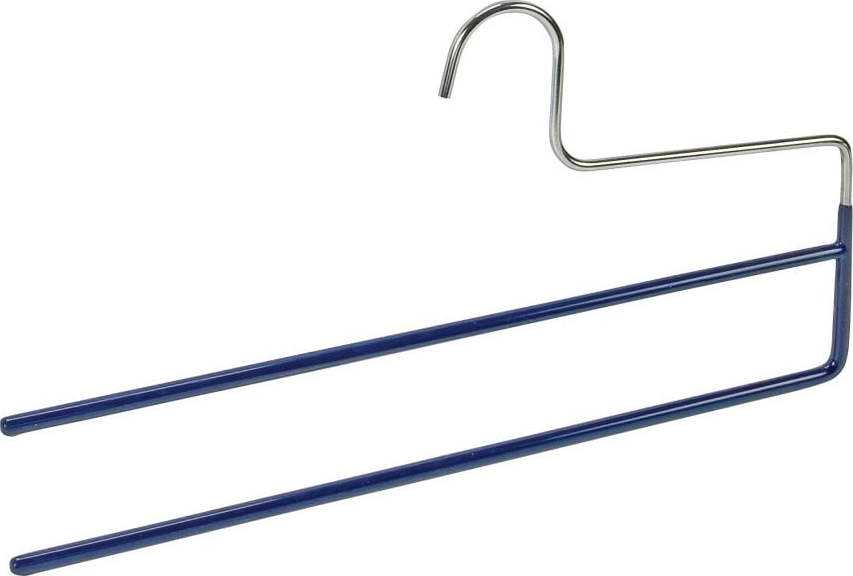 Modré protiskluzové ramínko na kalhoty s 2 držáky Wenko Hanger Baggy WENKO