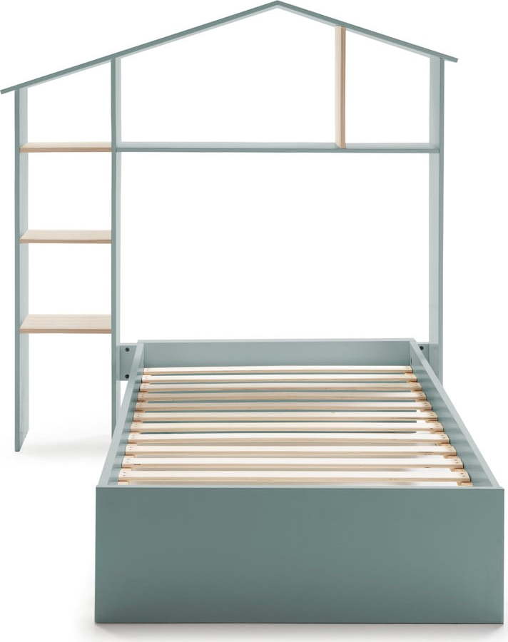 Modro-zelená dětská postel s policemi Marckeric Maria