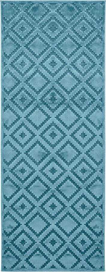 Modrý běhoun z viskózy Mint Rugs Iris