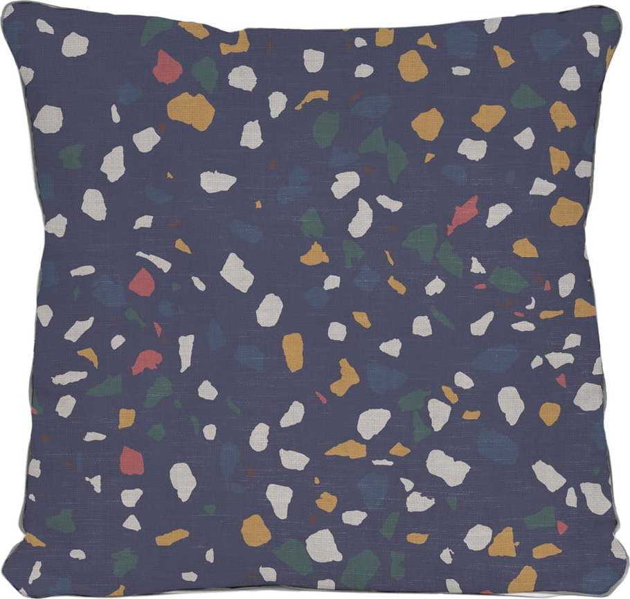 Modrý polštář Little Nice Things Terrazo