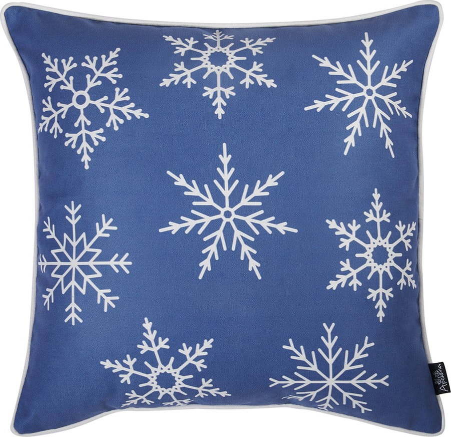 Modrý povlak na polštář s vánočním motivem Mike & Co. NEW YORK Honey Snowflakes