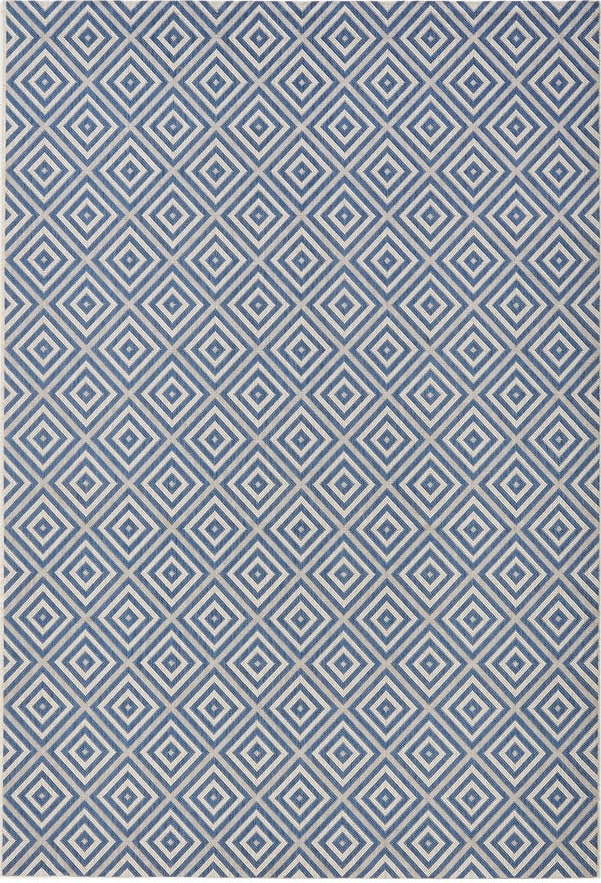 Modrý venkovní koberec NORTHRUGS Karo