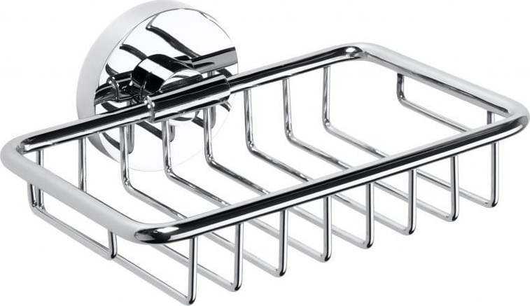 Mosazná nástěnná mýdlenka ve stříbrné barvě Sapho X-Round Sapho