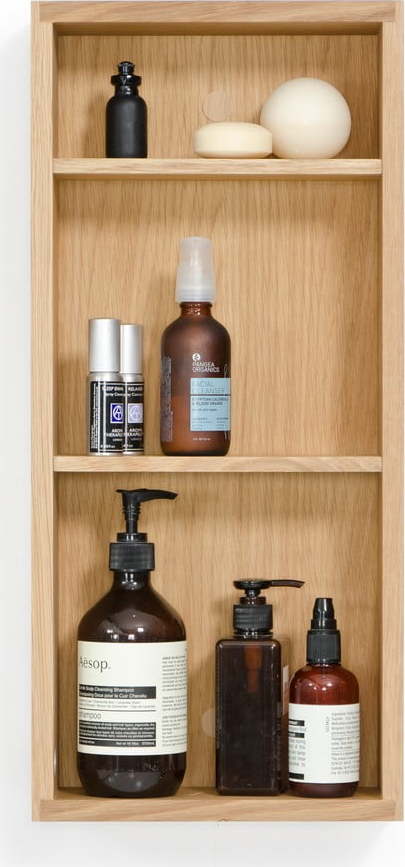 Nástěnná koupelnová police z dubového dřeva Wireworks Slimline Wireworks