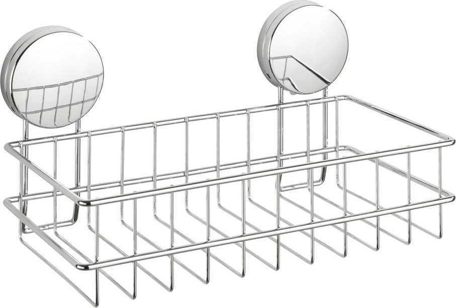 Nástěnná police do koupelny ve stříbrné barvě Wenko Static-Loc® Osimo