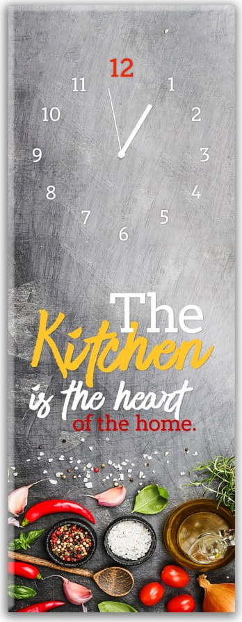 Nástěnné hodiny Styler Glassclock Kitchen Heart