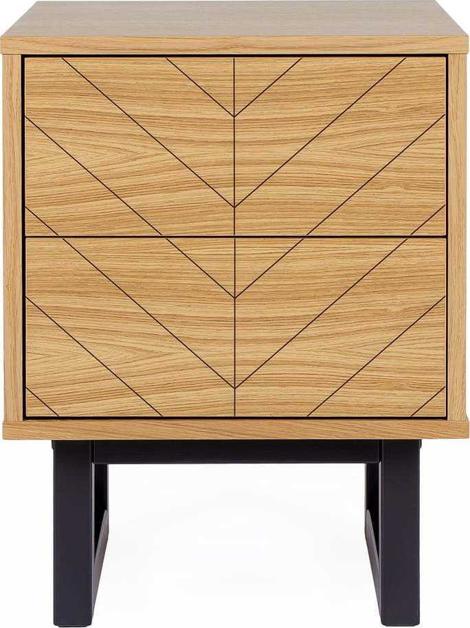 Noční stolek v dubovém dekoru Woodman Camden Herringbone Woodman