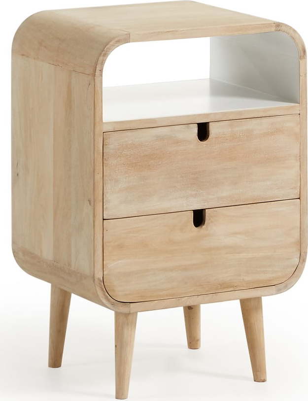 Noční stolek z mangového dřeva s 2 zásuvkami Kave Home Gerald