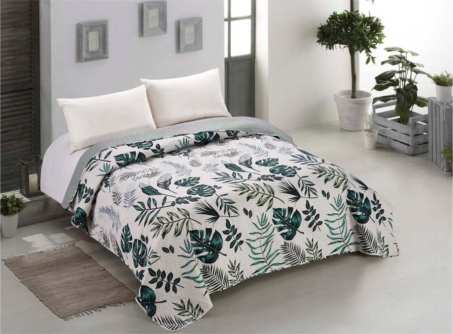 Oboustranný přehoz přes postel z mikrovlákna AmeliaHome Botanique