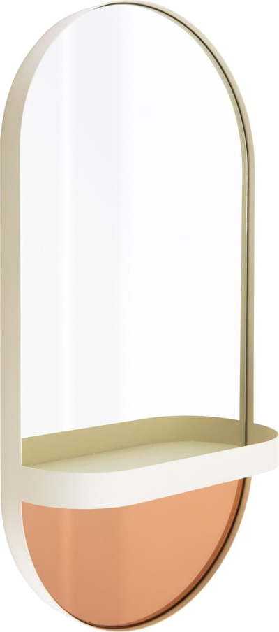 Oranžové nástěnné zrcadlo s poličkou Remember Taupe Remember