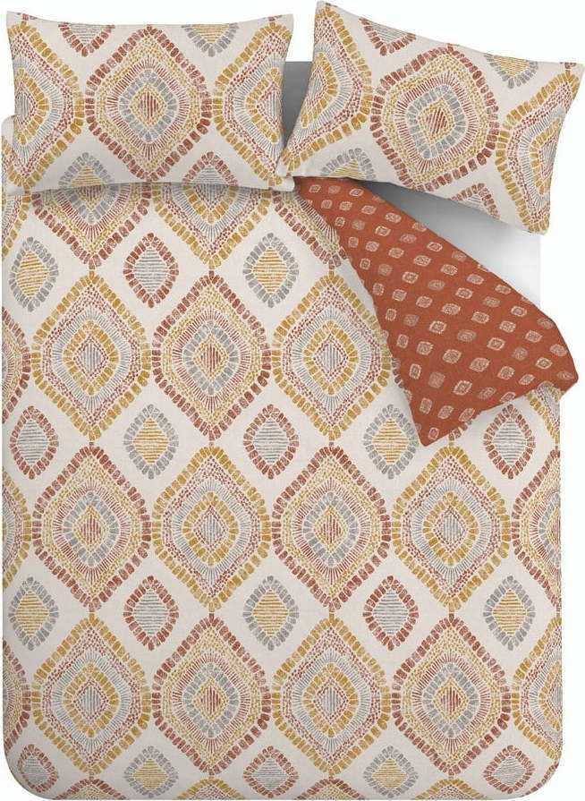 Oranžovo-béžové bavlněné povlečení 200x135 cm Ziri Geo - Pineapple Elephant Pineapple Elephant