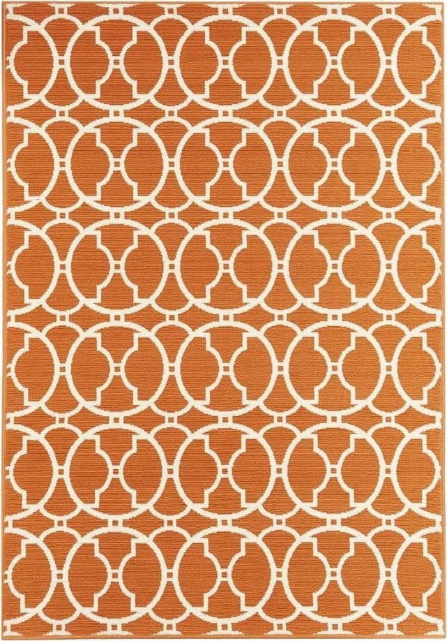 Oranžový venkovní koberec Floorita Interlaced