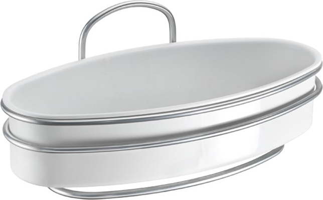 Oválná police Metaltex White