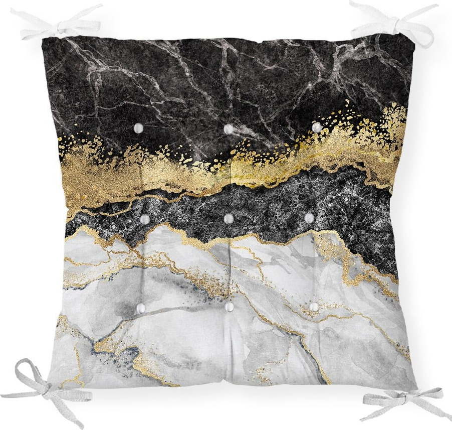 Podsedák na židli Minimalist Cushion Covers Black Gold Marble