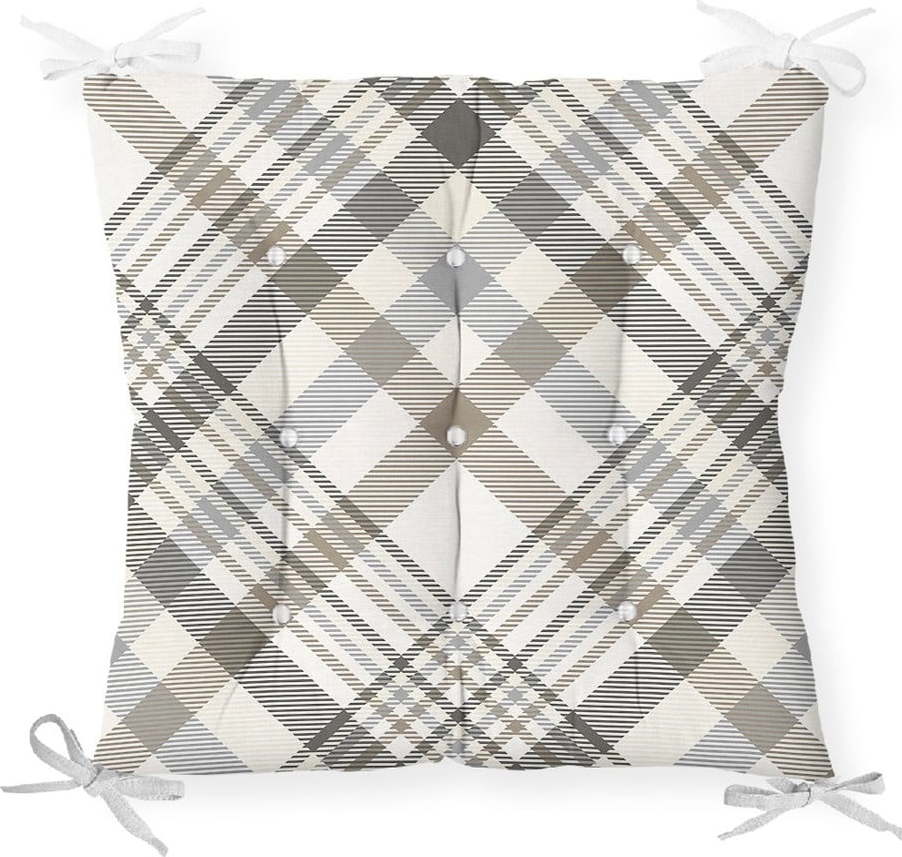 Podsedák na židli Minimalist Cushion Covers Gray Brown Flannel