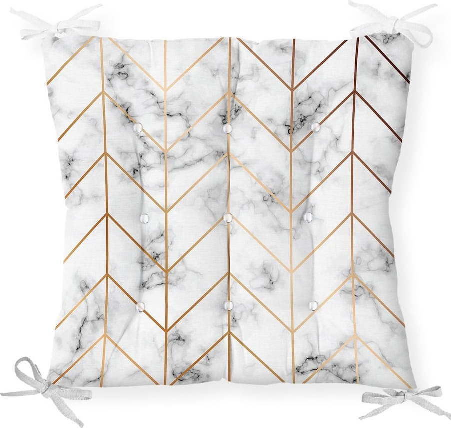 Podsedák na židli Minimalist Cushion Covers Gray Gold Marble