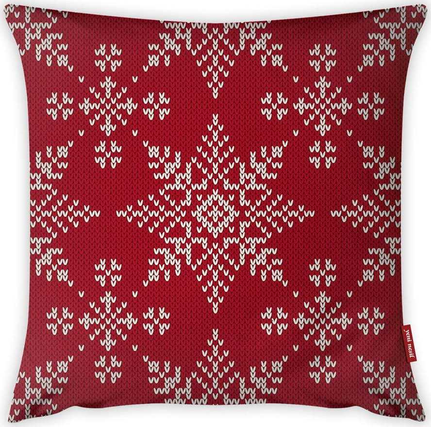 Povlak na polštář Vitaus Christmas Period Red Snowflakes Pattern