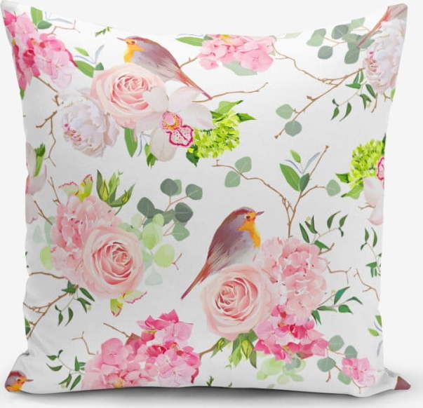 Povlak na polštář s příměsí bavlny Minimalist Cushion Covers Colorful Bird Duro