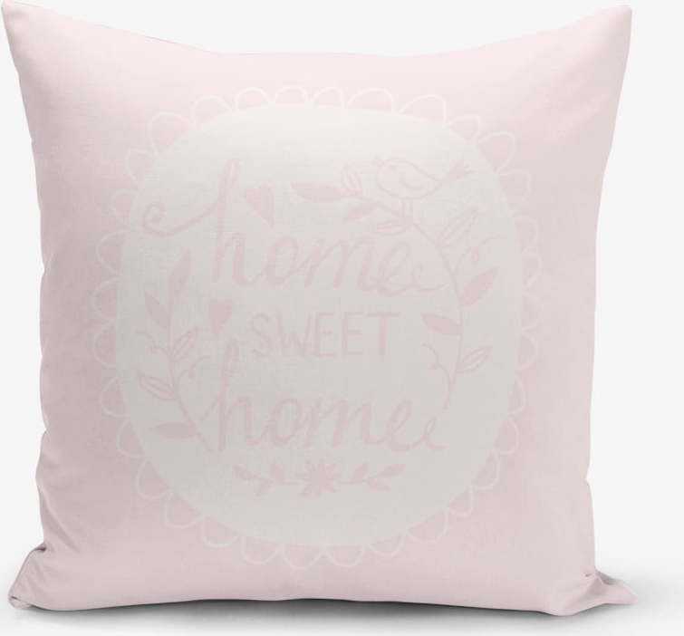 Povlak na polštář s příměsí bavlny Minimalist Cushion Covers Home Sweet Home