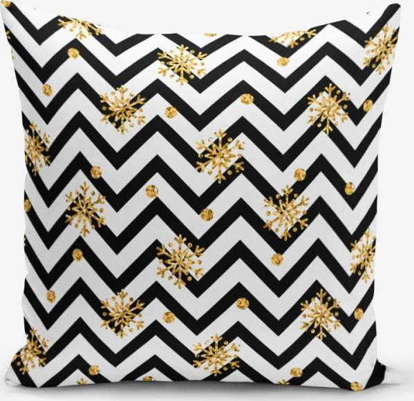 Povlak na polštář s příměsí bavlny Minimalist Cushion Covers Snowflake Zigzag