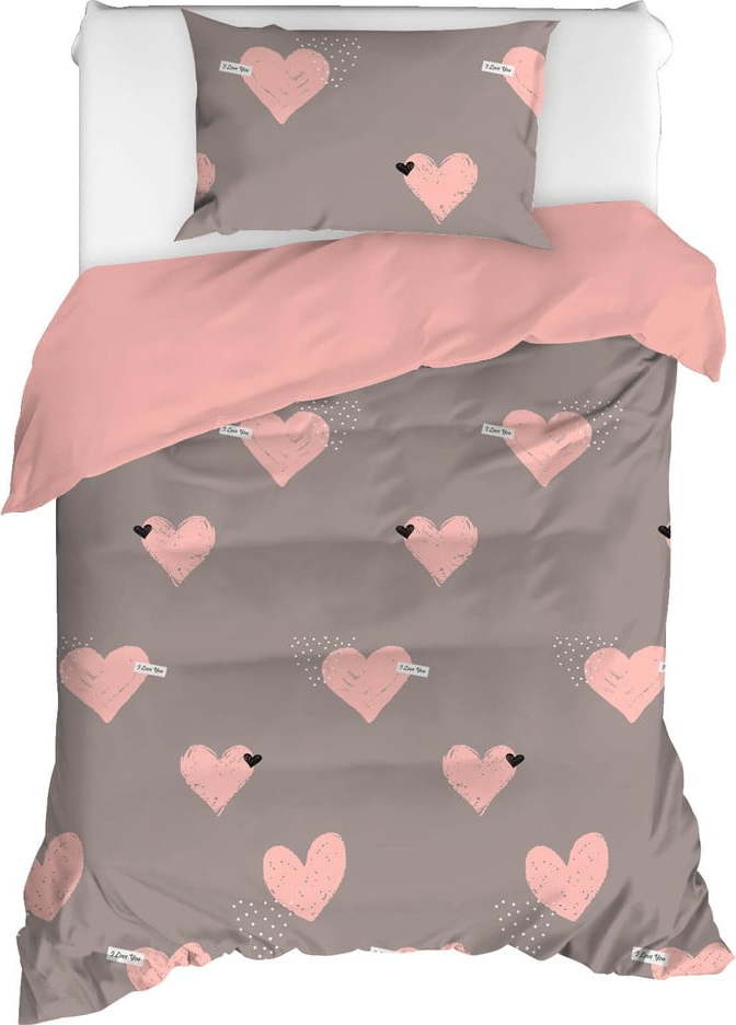 Povlečení na jednolůžko z ranforce bavlny Mijolnir Jana Dusty Rose