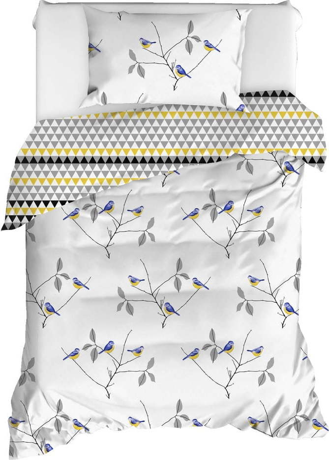 Povlečení na jednolůžko z ranforce bavlny Mijolnir Pavlina White