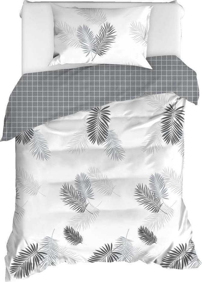 Povlečení na jednolůžko z ranforce bavlny Mijolnir Pipong White & Grey