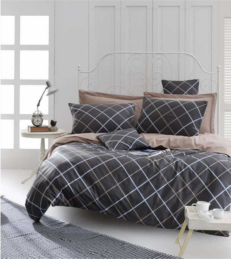 Povlečení s prostěradlem na dvoulůžko z ranforce bavlny Mijolnir Ride Brown