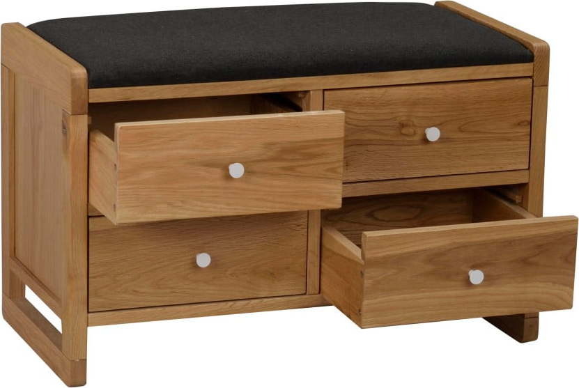 Přírodní dubový botník se 4 šuplíky Rowico Metro Rowico