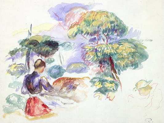 Reprodukce obrazu Auguste Renoir - Landscape with a Girl