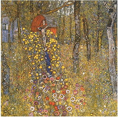 Reprodukce obrazu Gustav Klimt - Farm Garden With Crucifix