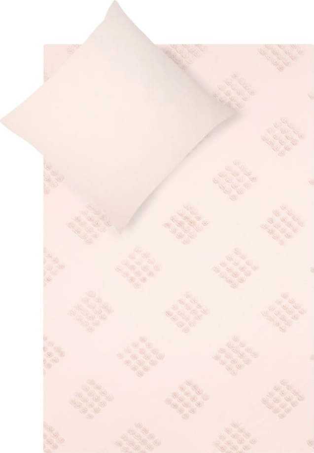Růžové povlečení na jednolůžko z bavlněného perkálu Westwing Collection Fia