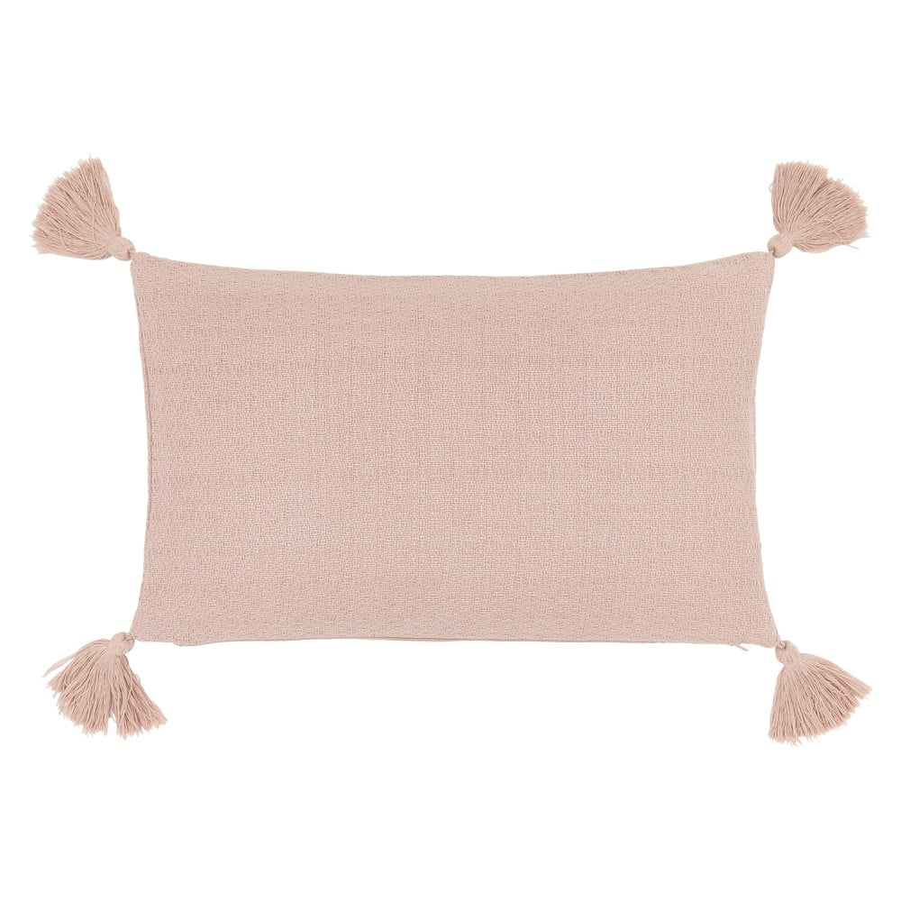 Růžový bavlněný dekorativní povlak na polštář Westwing Collection Lori