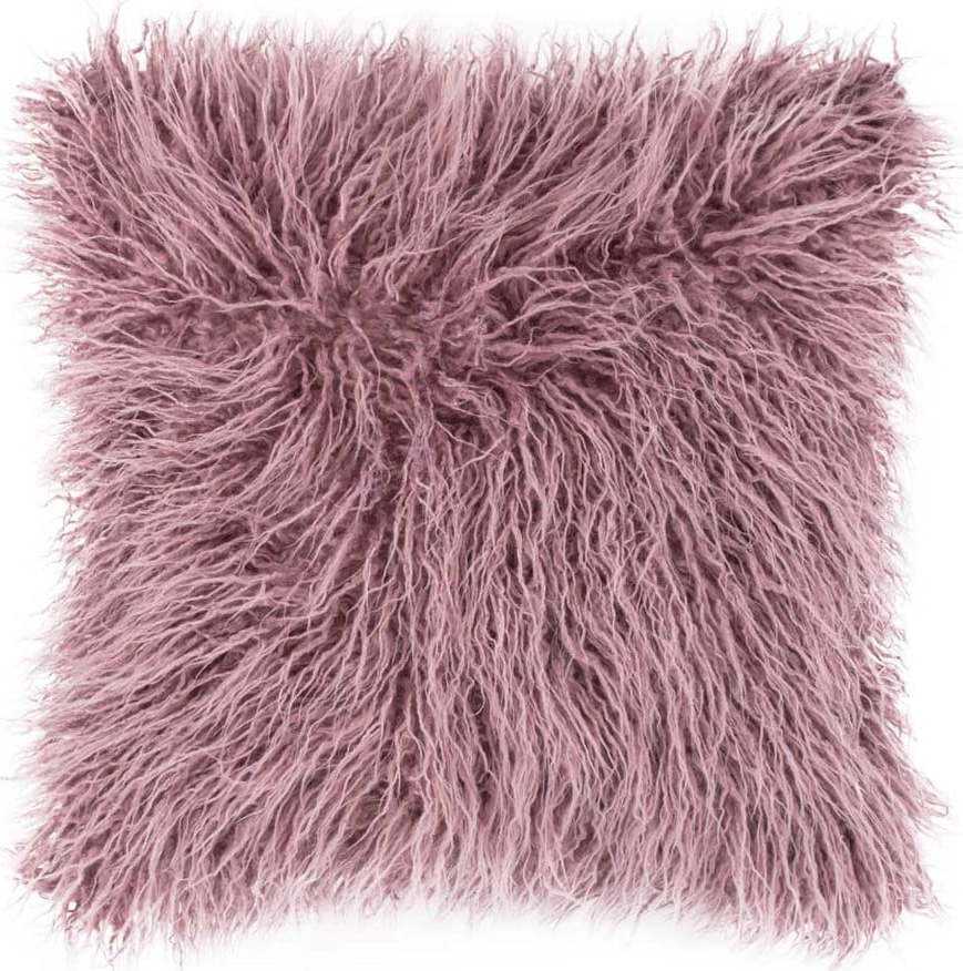Růžový chlupatý polštář Tiseco Home Studio Mohair