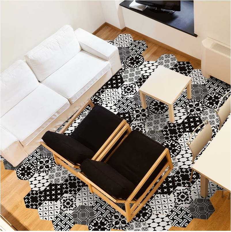 Sada 10 voděodolných samolepek na podlahu Ambiance Dolores