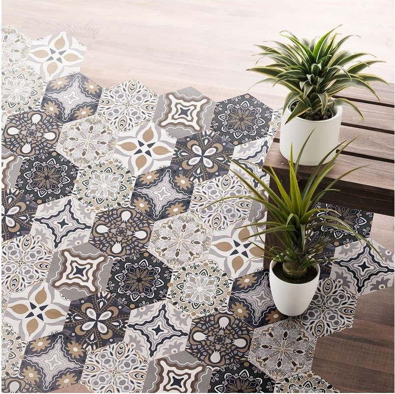 Sada 10 voděodolných samolepek na podlahu Ambiance Fernando