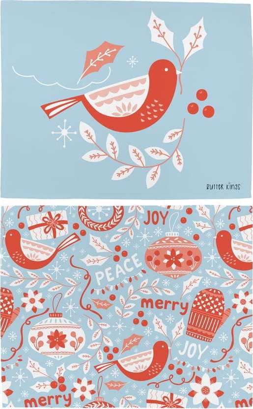 Sada 2 bavlněných prostírání s vánočním motivem Butter Kings Winter
