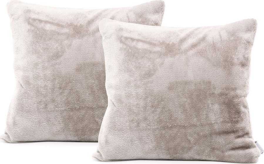 Sada 2 béžových povlaků na polštáře DecoKing Mic