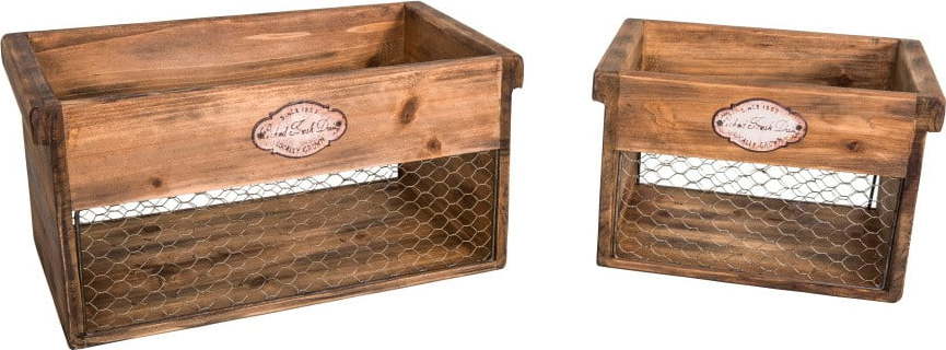 Sada 2 dřevěných úložných boxů Antic Line Antic Line